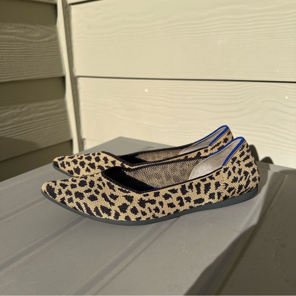 Rothy’s Pointed Toe Flats Leopard Print Casual Comfort Size 6.5 Women’s - Picture 2 of 10